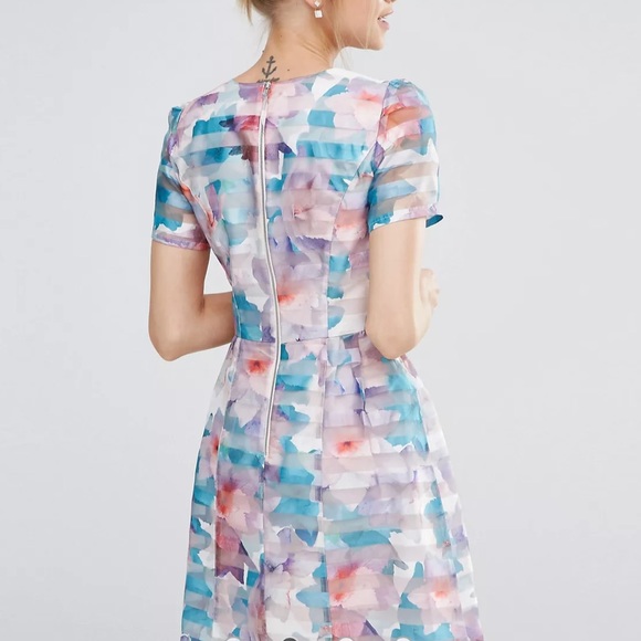 Oasis Water Color Floral Print Dress - Picture 4 of 12